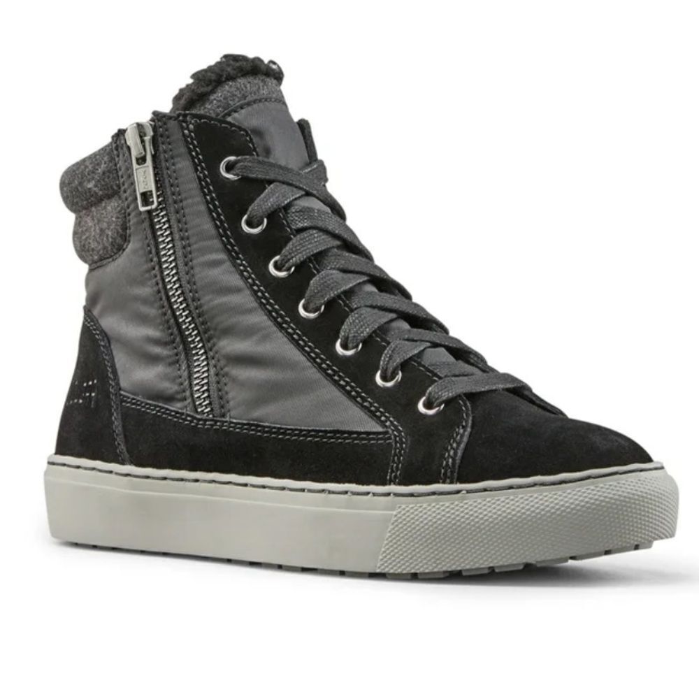 Cougar Women's Dax Winter Waterproof High-Top Suede Sneaker Black Fur Lined US 8